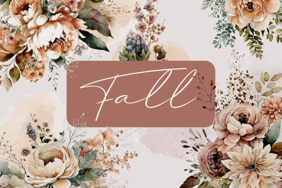Download Watercolor Boho Fall Floral Clipart - Boho fall Collection