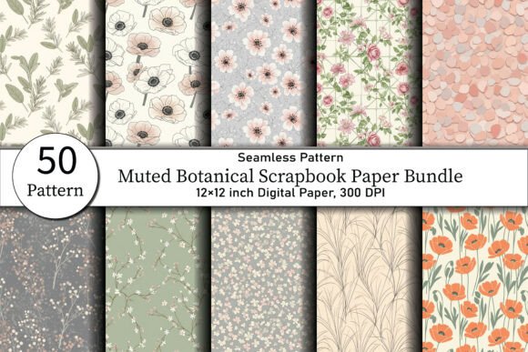 Download Muted Botanical Scrapbook Paper - Scrapbook Collection