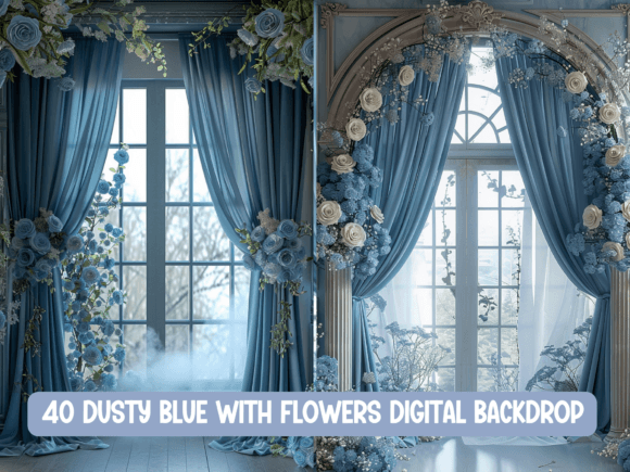 Download Dusty Blue Silk Digital Backdrop - Blue Collection
