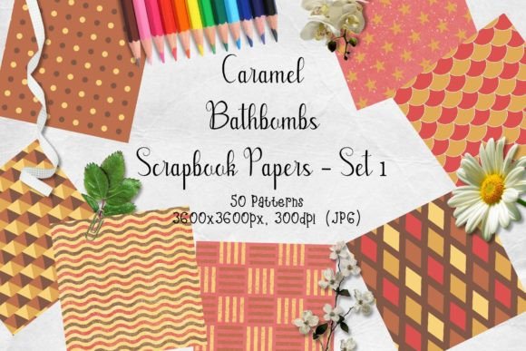 Download Caramel Bathbombs Scrapbook Paper Set - Scrapbook Collection