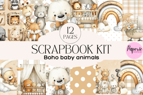 Download Boho Baby Animal Scrapbook Kit - Scrapbook Collection