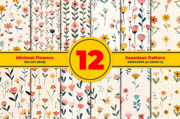 Download Minimal Flowers Seamless Pattern - Minimal Collection