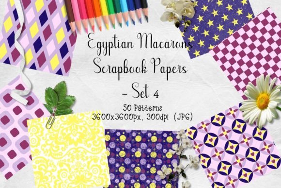 Download Egyptian Macarons Scrapbook Paper Set 4 - Scrapbook Collection