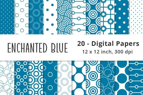 Download Blue Polka Dot Digital Paper - Blue Collection