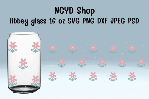 Download Minimal Flowers Libbey Glass Svg 16oz  F - Minimal Collection