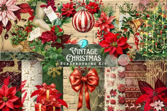 Download Vintage Christmas Scrapbooking Kit - Scrapbook Collection