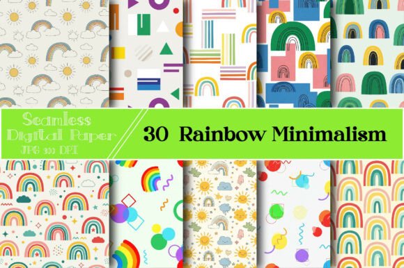 Download Rainbow Minimalism - Seamless Pattern - Minimal Collection
