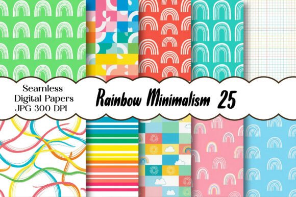 Download Rainbow Minimalism - Seamless Patterns - Minimal Collection
