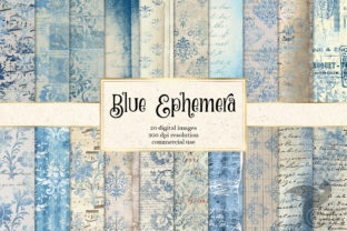Download Blue Ephemera Digital Paper - Blue Collection