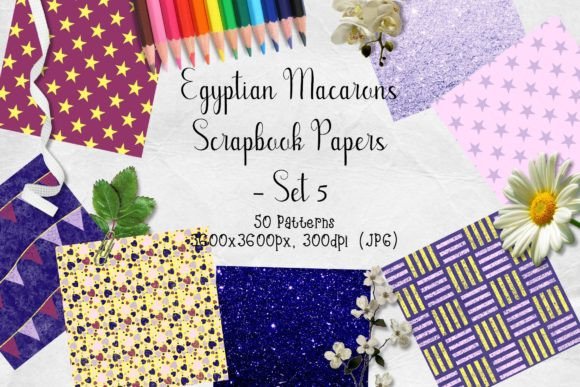 Download Egyptian Macarons Scrapbook Paper Set 5 - Scrapbook Collection