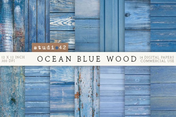 Download Blue Wood Background Digital Papers - Blue Collection