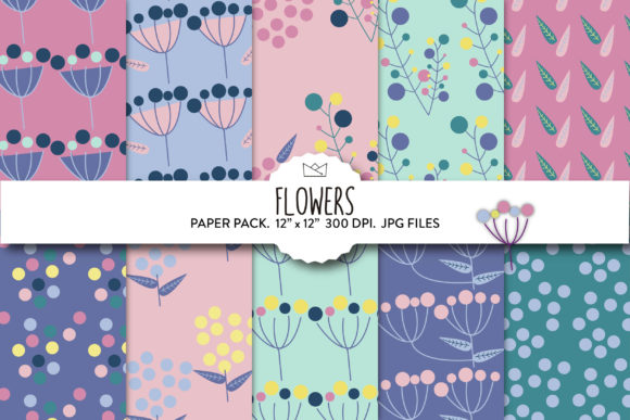 Download Minimal Flowers Digital Paper, Flowers - Minimal Collection