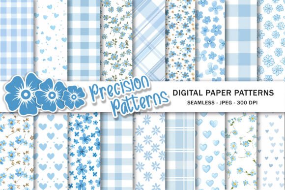 Download Baby Blue Digital Paper Set - Blue Collection