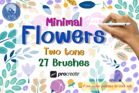 Download Minimal Flowers Brush Stamp Procreate - Minimal Collection