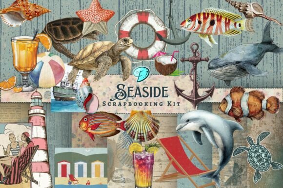 Download Seaside Scrapbooking Kit - Scrapbook Collection