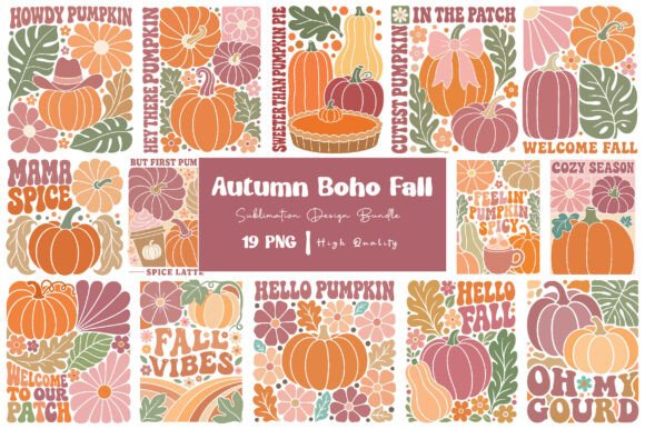Download Autumn Boho Fall Sublimation Bundle - Boho fall Collection