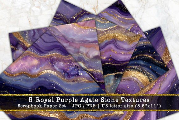 Download Royal Purple Agate Scrapbook Paper Set - Scrapbook Collection