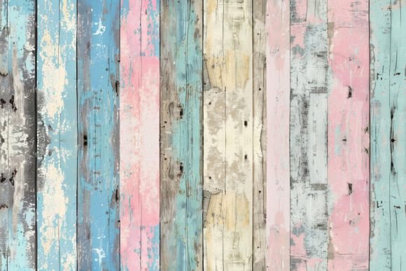 Download Weathered Wooden Planks in Pastel Colors - Pastel colors Collection